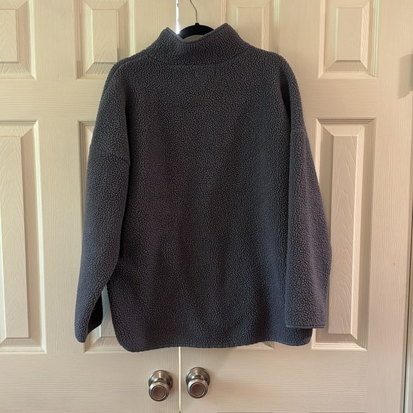 Madewell purple/grey fleece pullover. Size large. Good used condition. - Picture 8 of 8